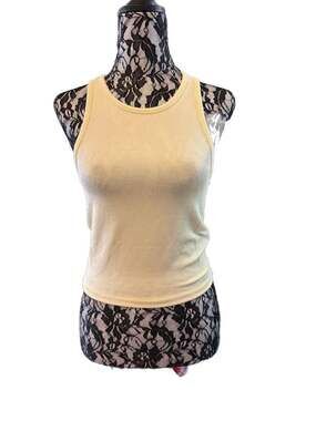 Lulus Everyday Essential Ribbed Racerback Tank Light Yellow NWT Size S Sold Out